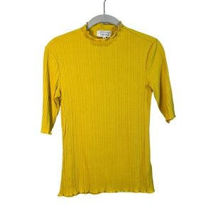 & Other Stories Lettuce Edge Top Mustard Yellow Women's 2